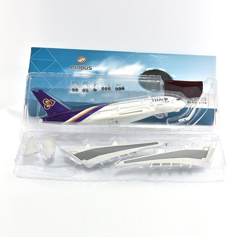模型飛行機 飛行機 模型 航空機 おもちゃ タイ航空 A380 タイエアバス LED点灯 1/160 スタンド付 旅行 エアライン プレゼント ギフト｜universal-cl-store｜05