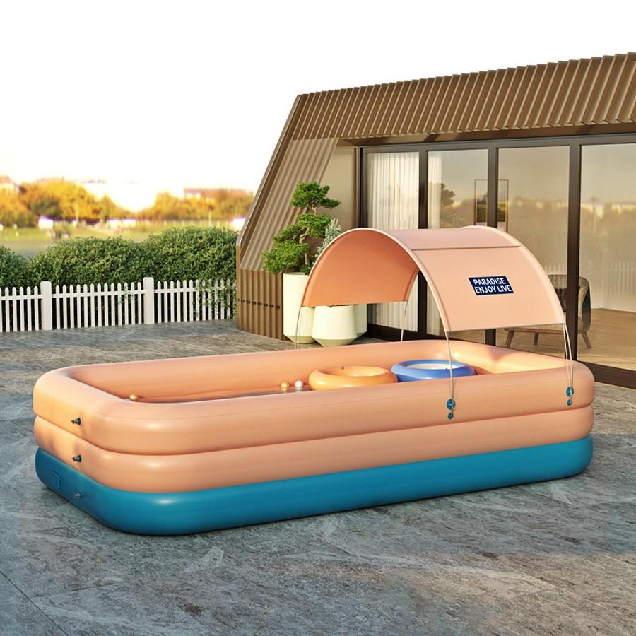 エアプール ファミリープール 自動空気入れ ビニールプール 特大 大型  