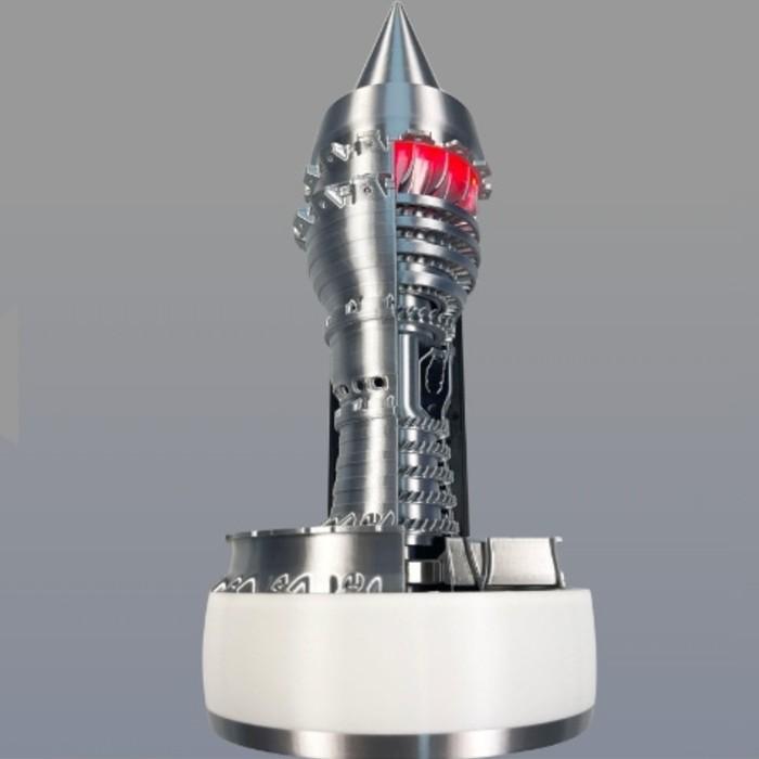 A 航空機 エンジン 模型 完成品 飛行機タービン 回転 出力レバー 速度