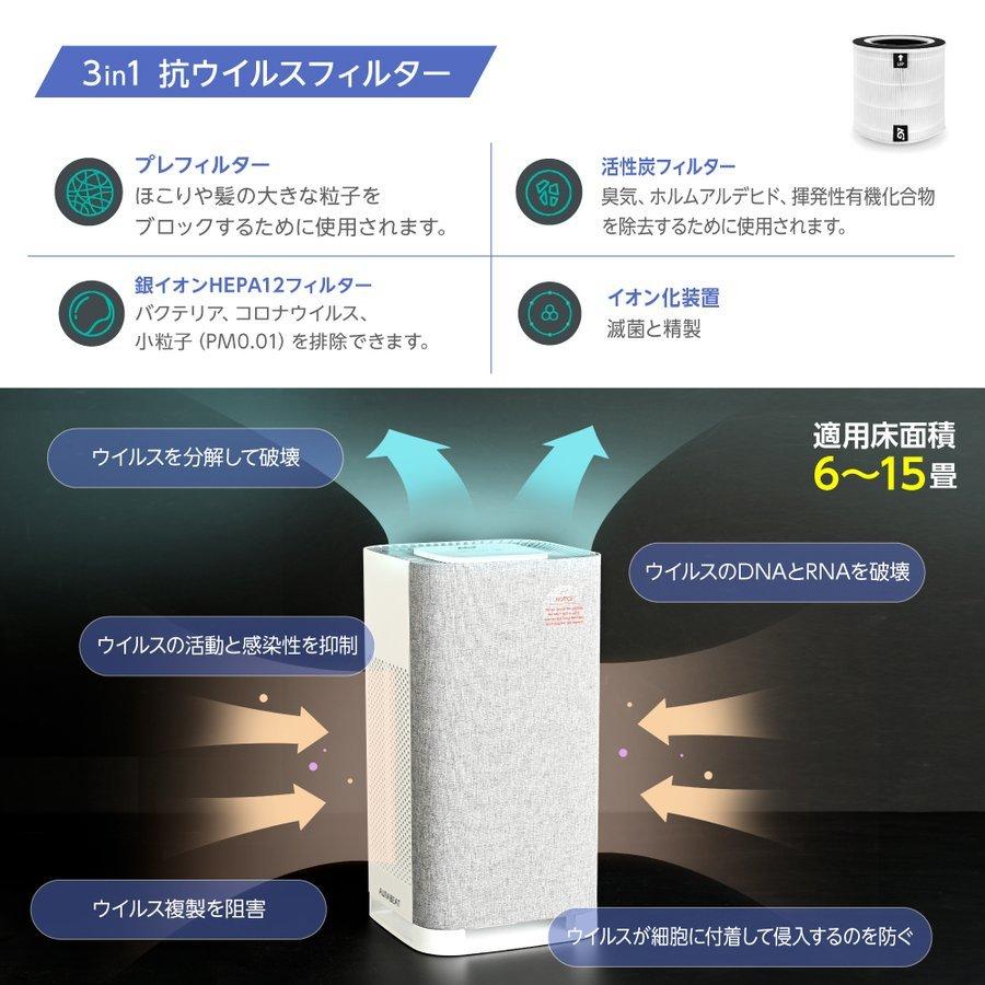 日本初！AG+銀イオンプラズマ 銀イオン空気清浄機 約6〜15畳用