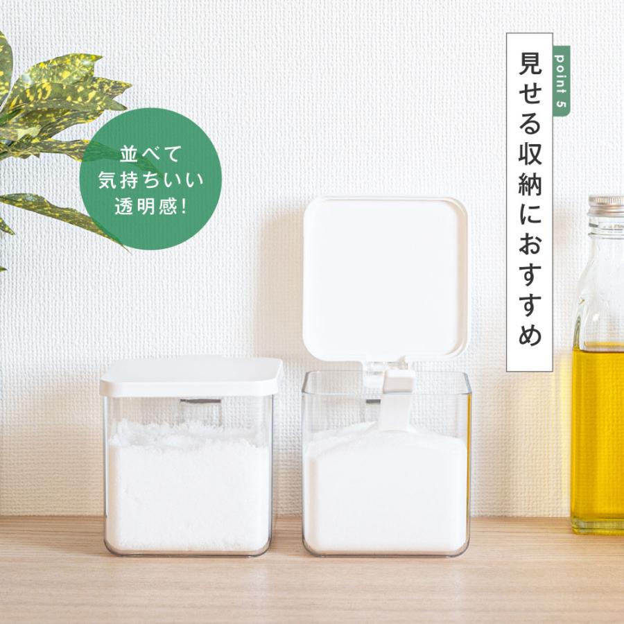 調味料ポット 調味料入れ 2個 セット塩 砂糖入れ スパイスボトル スプーン付き ラック付き 500ml大容量  ワンタッチ開閉  保存容器 キッチン収納 passo-tml02 | ブランド登録なし | 07
