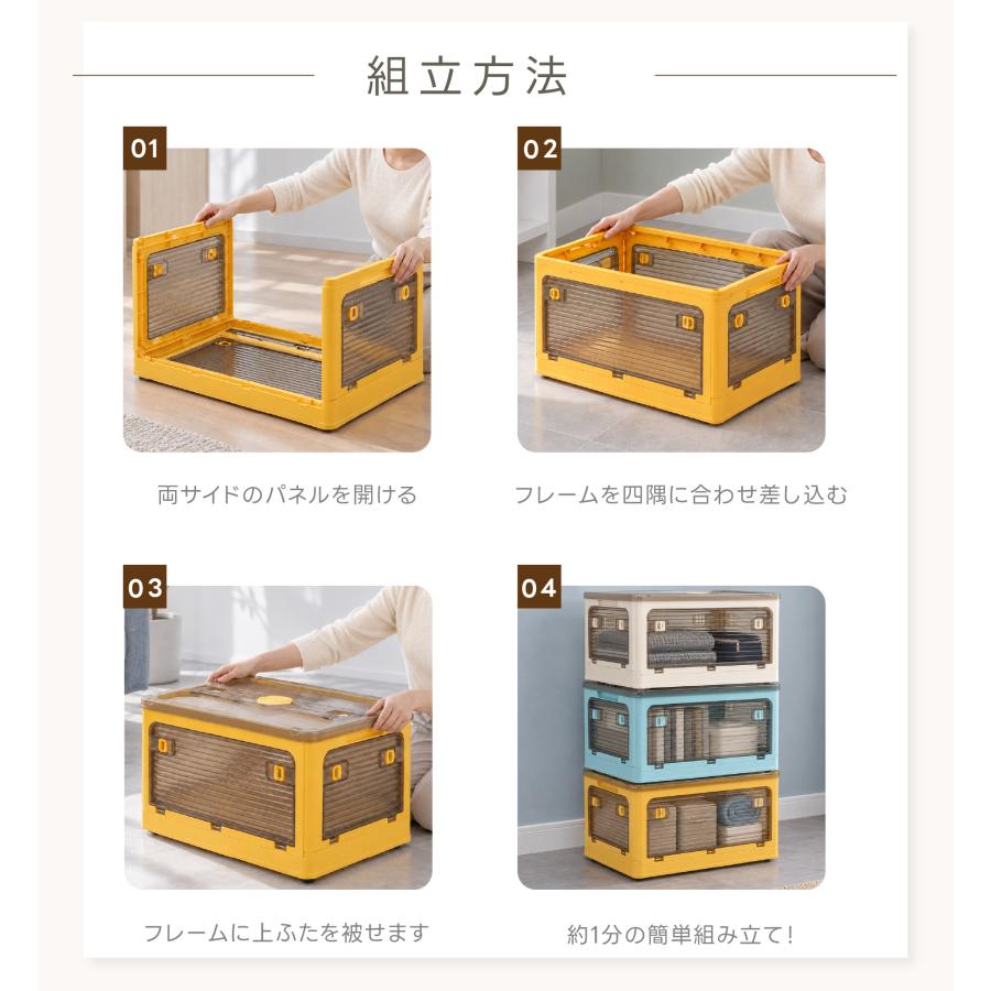収納ボックス 折りたたみ 5面開閉 フタ付き 収納ケース 大容量 SNS話題