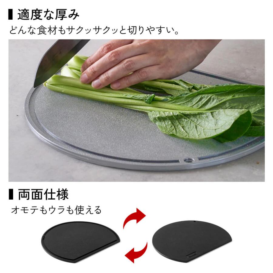 まな板 日本製 IWANO 丸いまな板  かまぼこ型 d型 半円 楕円 転がらない すべらない もれない 食洗機対応 食洗機OK 溝付き エラストマー 両面 熱湯消毒 丸型 |  | 09