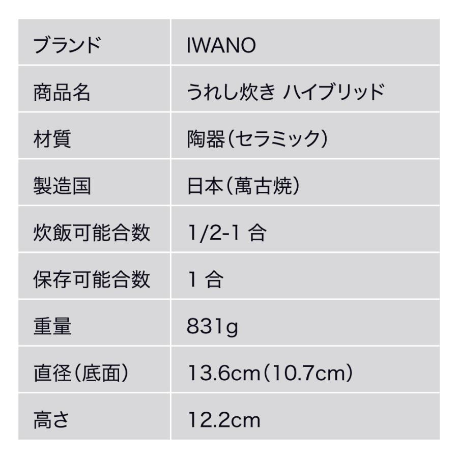 うれし炊き ハイブリッド レンジ炊飯 レンジで炊飯 IWANO 炊飯土鍋