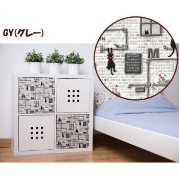 貼ってはがせる! デコタイルシート ねこ GY(グレー) 40cm×15m巻 DGTR-03_2