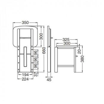 シロクマ　収納いす後付けタイプ - SS-110　H=380_2
