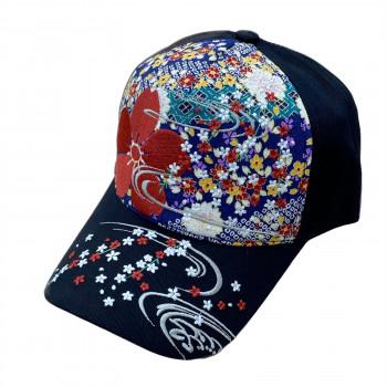 大西賢製販 Ripple 刺繍綿キャップ 流水桜 黒 H27-SC14 : KAIKENSHOP