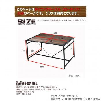 B.Bファニシング GRANT　ダイニングテーブル　幅120ロータイプ GRDT-120L_6