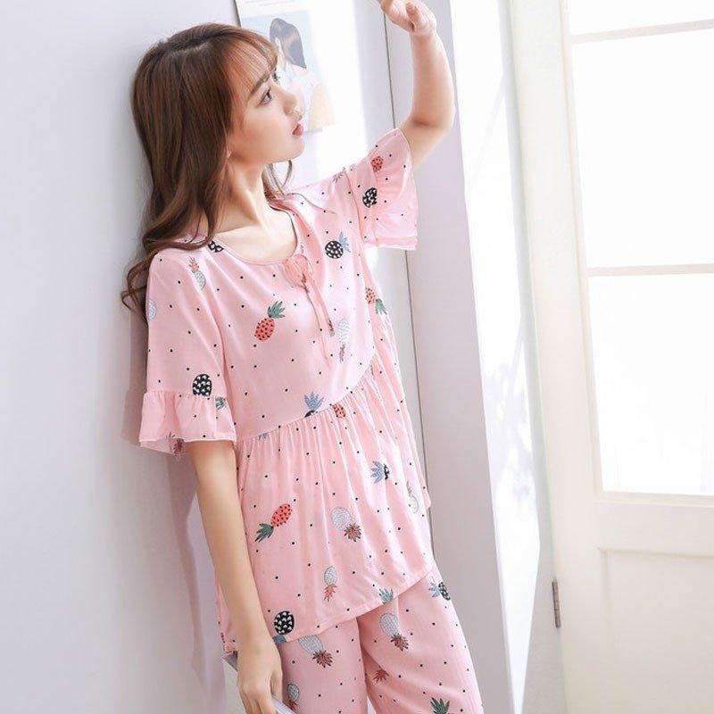 内祝い パジャマ レディース 半袖 夏 ルームウェア 花柄 パジャマ 上下セット ナイトウェア 薄手 長ズボン コットン 寝巻き 寝間着 部屋着 春夏 おしゃれ M L Xl Xxl 上下セット サイズ M Www Littleangelaroundtheworld Com