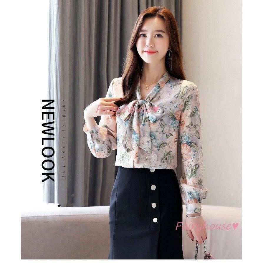 激安超安値 ブラウス 350代 40代 ゆったりシャツ 通勤ol 大 韓国風 シフォントップス オシャレブラウス 花柄リボンネック オフィスブラウス 秋服 長袖ブラウス レディース 長袖 サイズ L Www Truckproffs Se