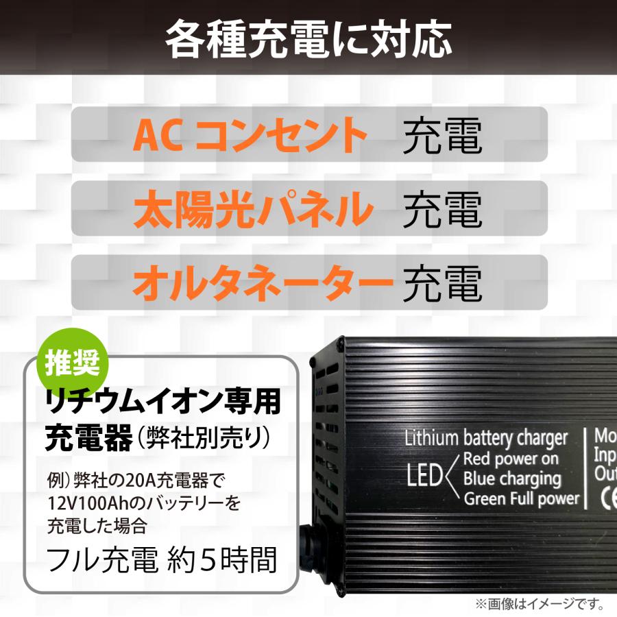 Unitime リン酸鉄リチウムイオンバッテリー LiFePO4 24V100Ah 2560Wh BMS バッテリーマネージメントシステム PSE認証 送料無料