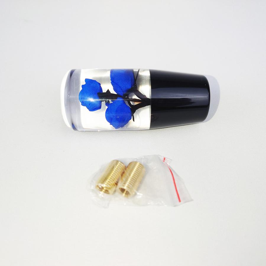 水中花 薔薇 青 バラ ブルー シフトノブ レバー クリア 10cm デコトラ