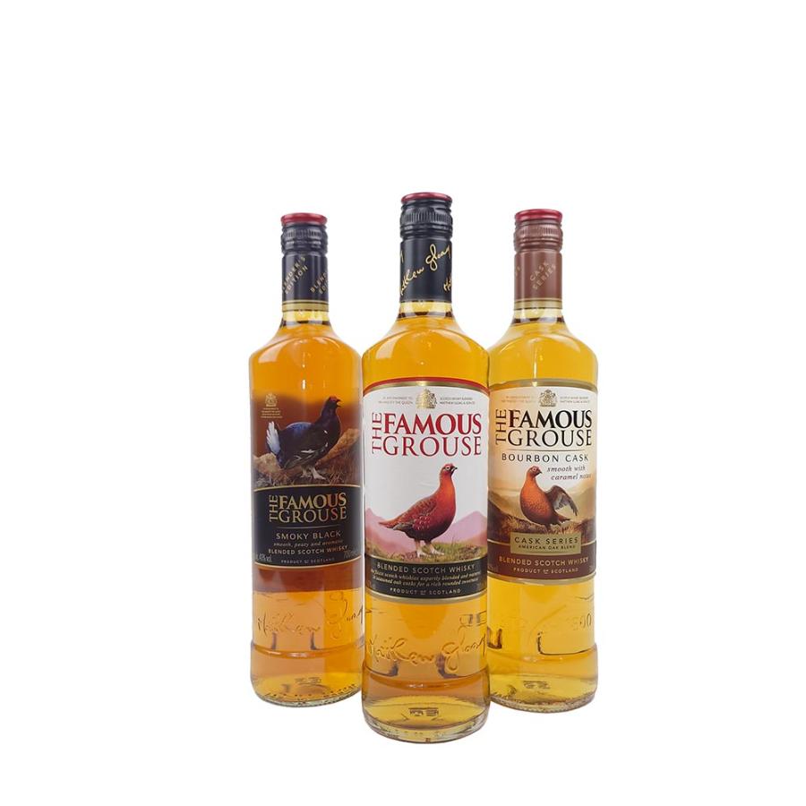 お酒 ギフト プレゼント ウイスキー フェイマスグラウス & スモーキーブラック & バーボンカスク 700ml かぶせ箱入り 3本セット |  | 01