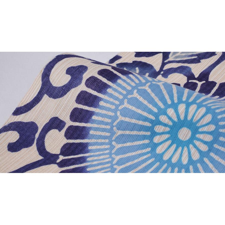 源氏物語 菖蒲柄 青い浴衣反物 未仕立て品 ニューサイズゆかた そごう