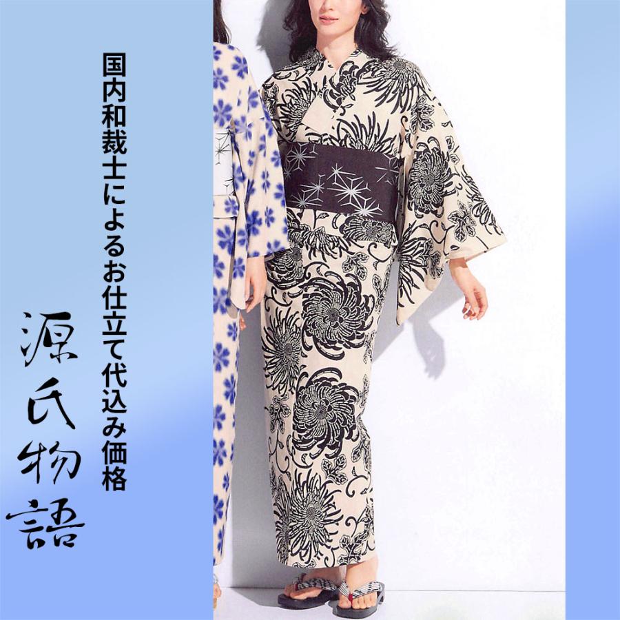 加工代込み【生地代＋お仕立て代込み価格】源氏物語ゆかた反物-04 花柄