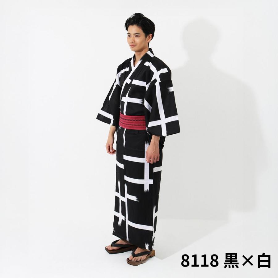 日本製高級生地【浴衣単品】Ummm. 大格子メンズ浴衣 お仕立て上がり