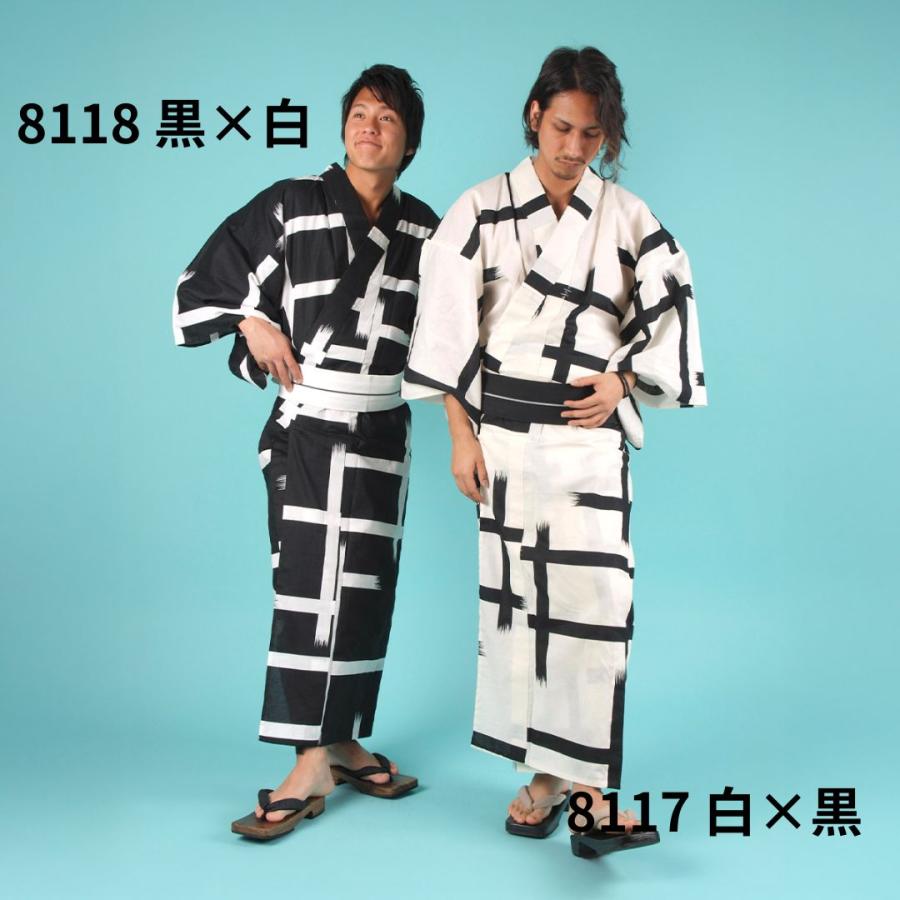 日本製高級生地【浴衣単品】Ummm. 大格子メンズ浴衣 お仕立て上がり