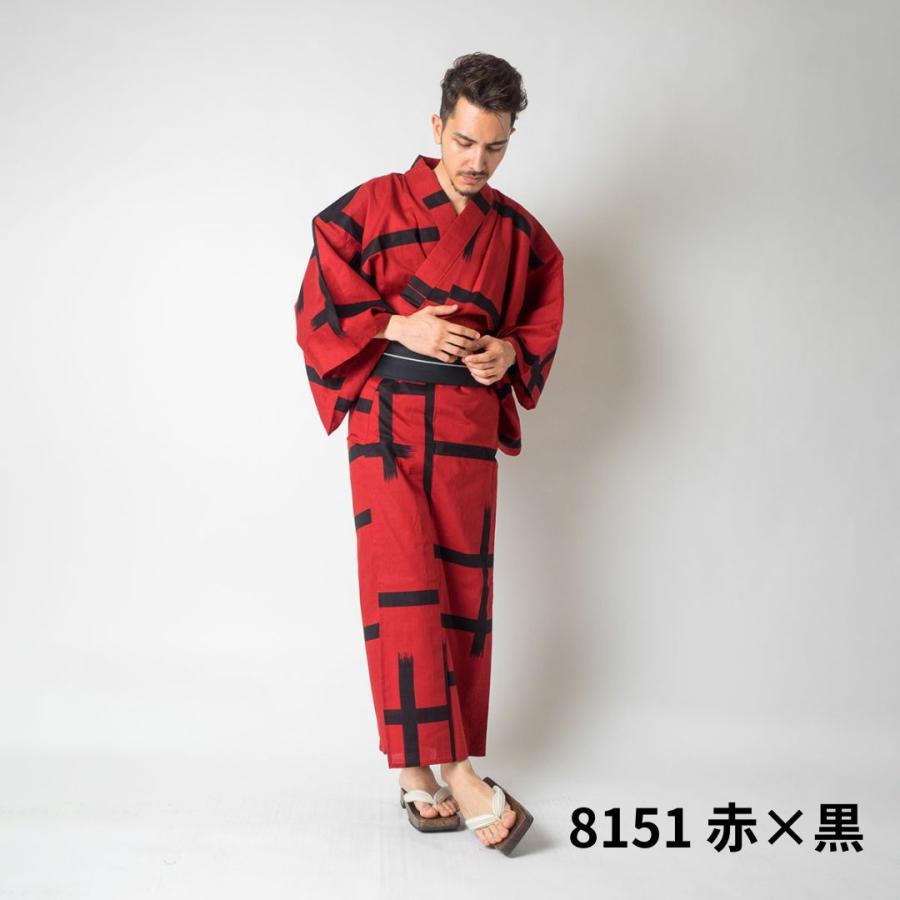 日本製高級生地【浴衣単品】Ummm. 大格子メンズ浴衣 お仕立て上がり