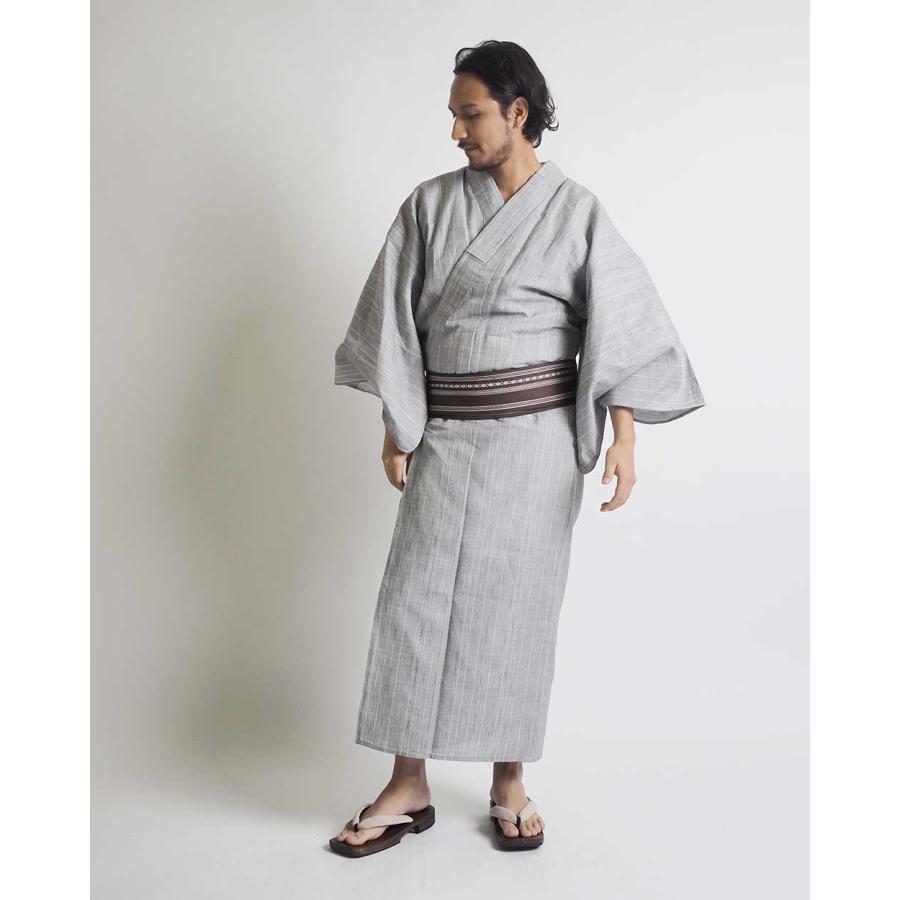 浴衣 メンズ/送料無料/浴衣+帯+下駄+腰紐/国産高級生地使用綿麻絣
