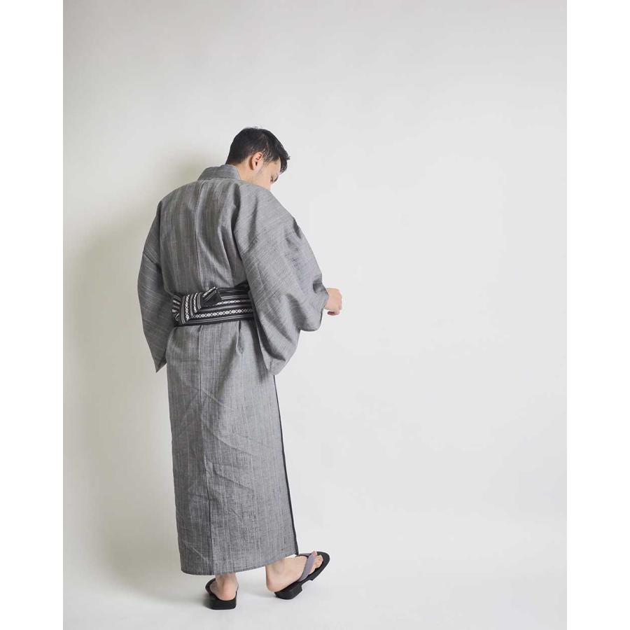 浴衣 メンズ/送料無料/浴衣+帯+下駄+腰紐/国産高級生地使用綿麻絣
