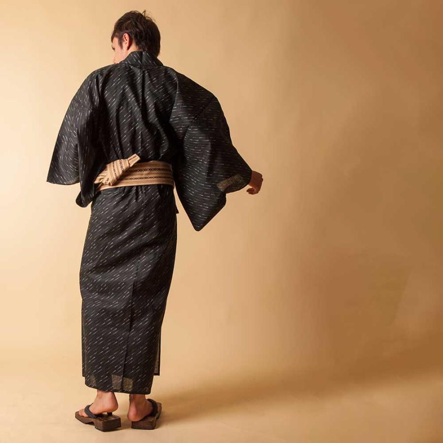 一点物 バティック浴衣 メンズ和モダン 浴衣 メンズ/送料無料/高級モダン絣・男性用浴衣4点セット : kimono