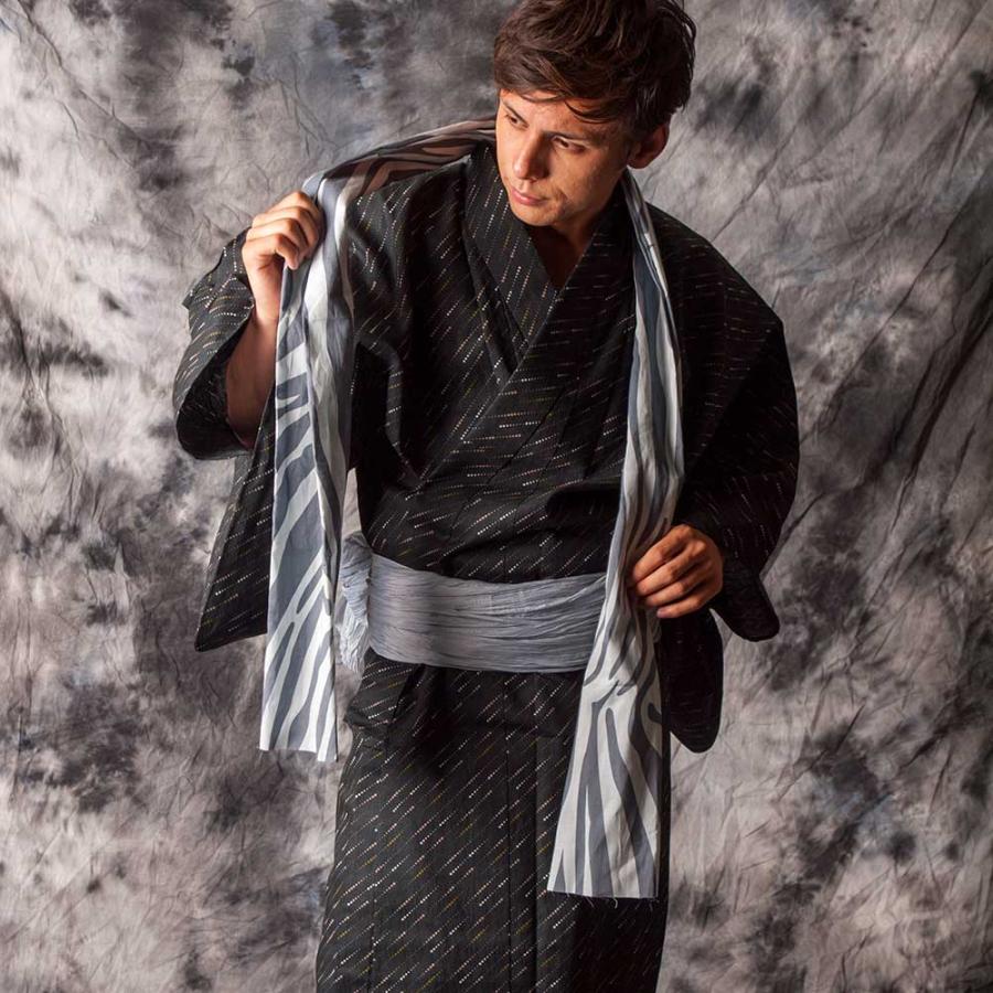 浴衣 メンズ/送料無料/高級モダン絣・男性用浴衣4点セット : kimono