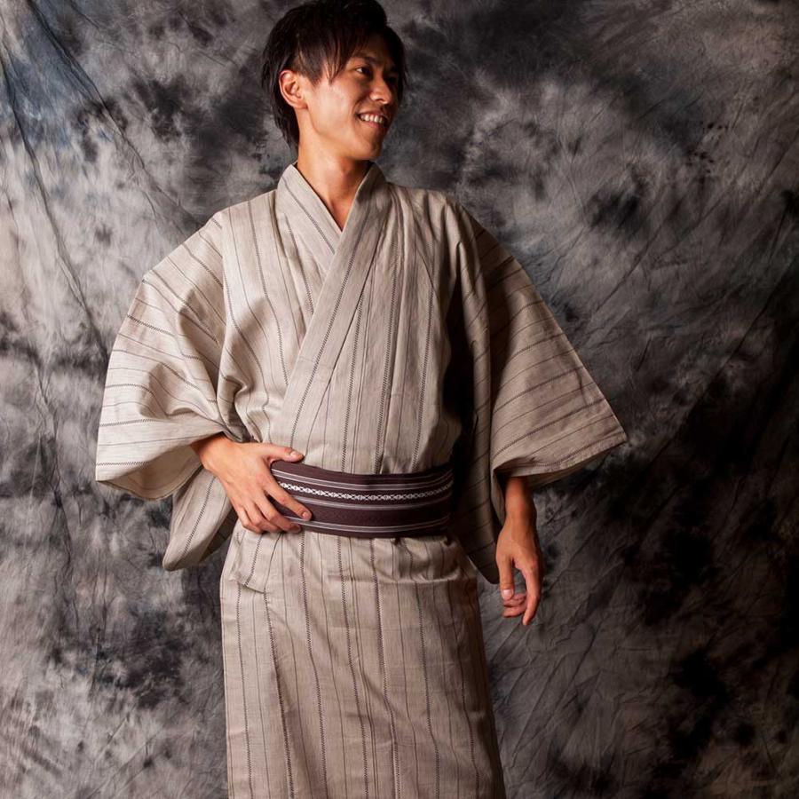 浴衣 メンズ/送料無料/高級モダン絣・男性用浴衣4点セット : kimono