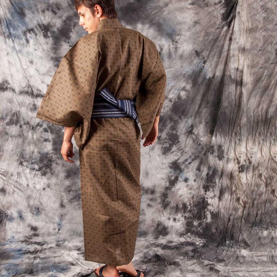 浴衣 メンズ/送料無料/高級モダン絣・男性用浴衣4点セット : kimono