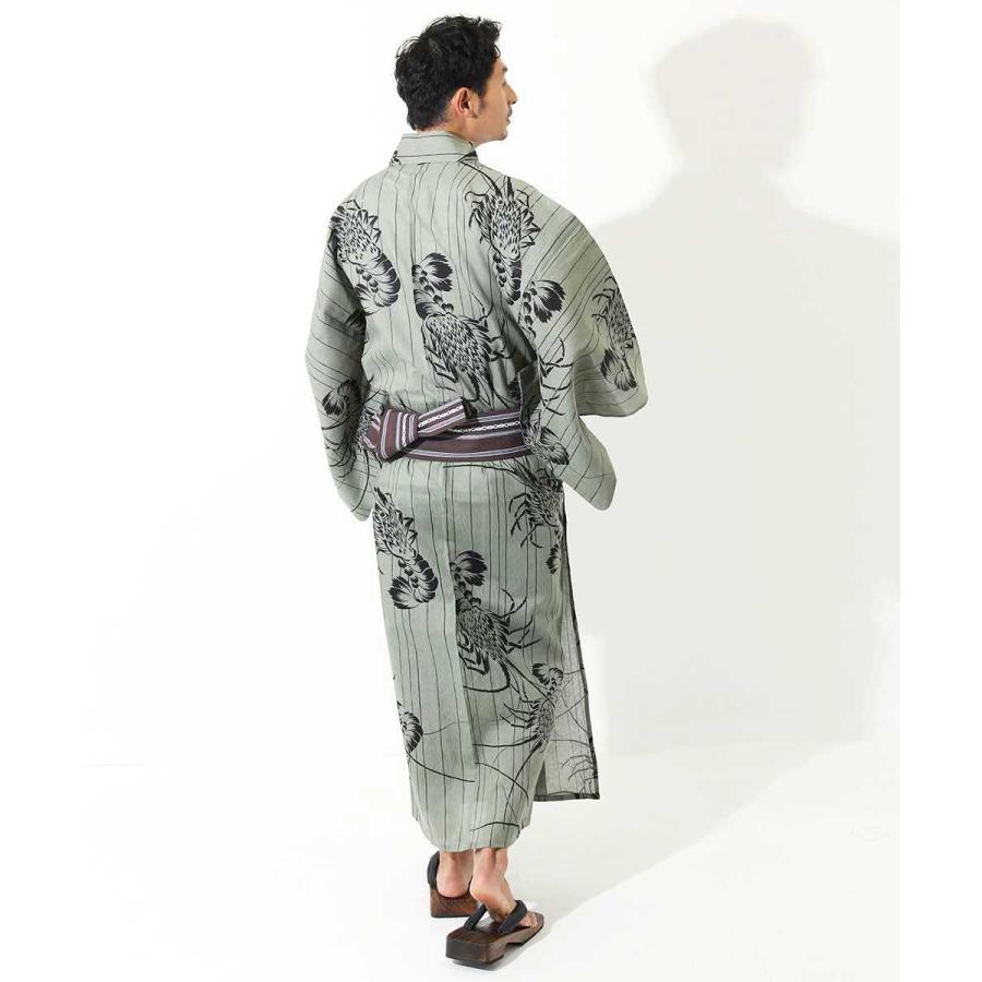 浴衣 メンズ/送料無料/日本製高級生地/浴衣 +帯+下駄+腰紐/高級・お