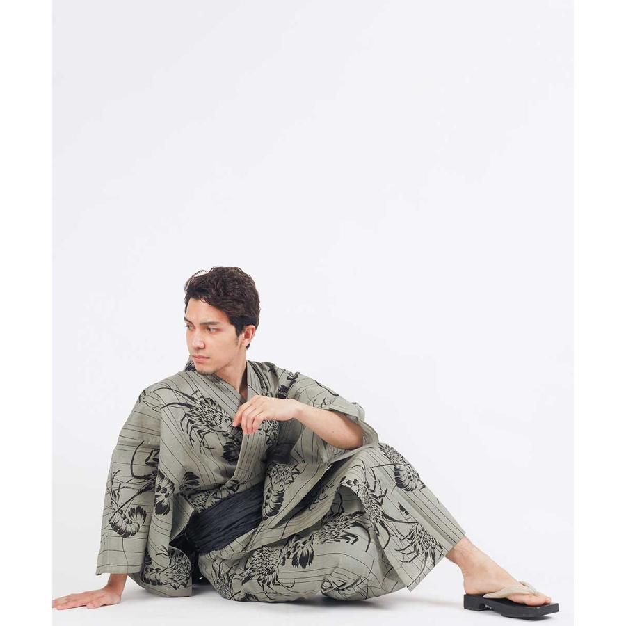 値下げしました！浴衣反物5本+おまけ付き　25-009 男浴衣セット/日本製高級生地/浴衣+帯+下駄+腰紐/Ummm.水彩花柄