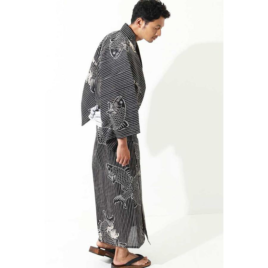 浴衣 メンズ/送料無料/日本製高級生地/浴衣 +帯+下駄+腰紐/高級・お