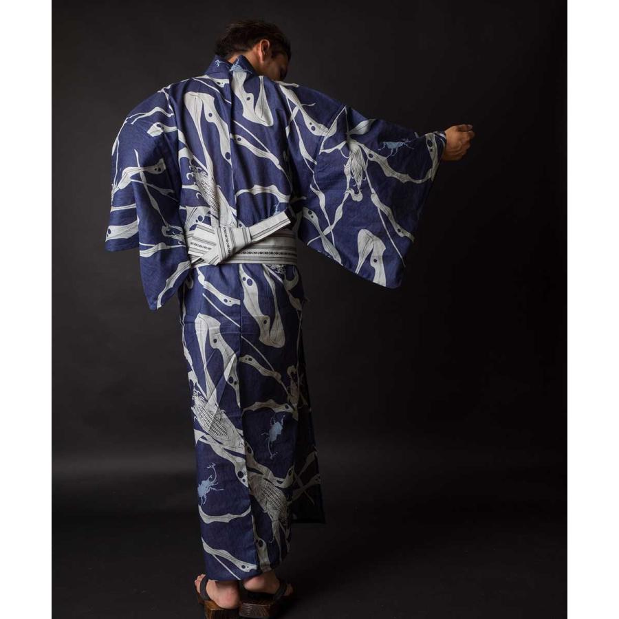 浴衣 メンズ/送料無料/日本製高級生地/浴衣 +帯+下駄+腰紐/高級・お