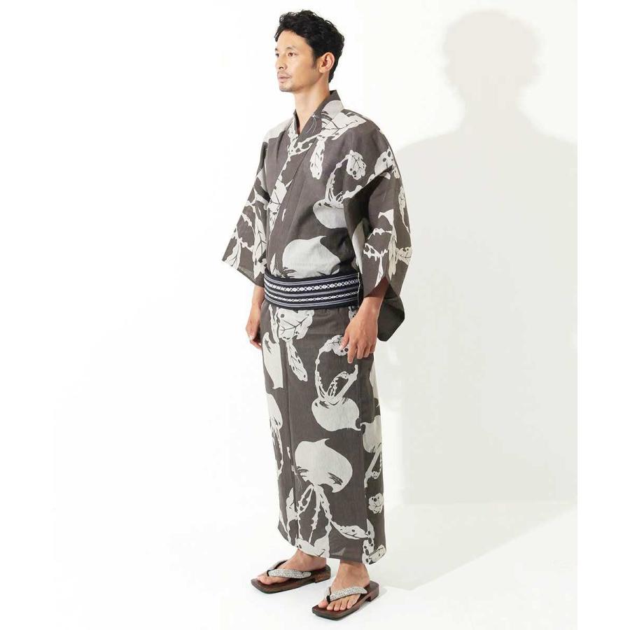 浴衣 メンズ/送料無料/日本製高級生地/浴衣 +帯+下駄+腰紐/高級・お