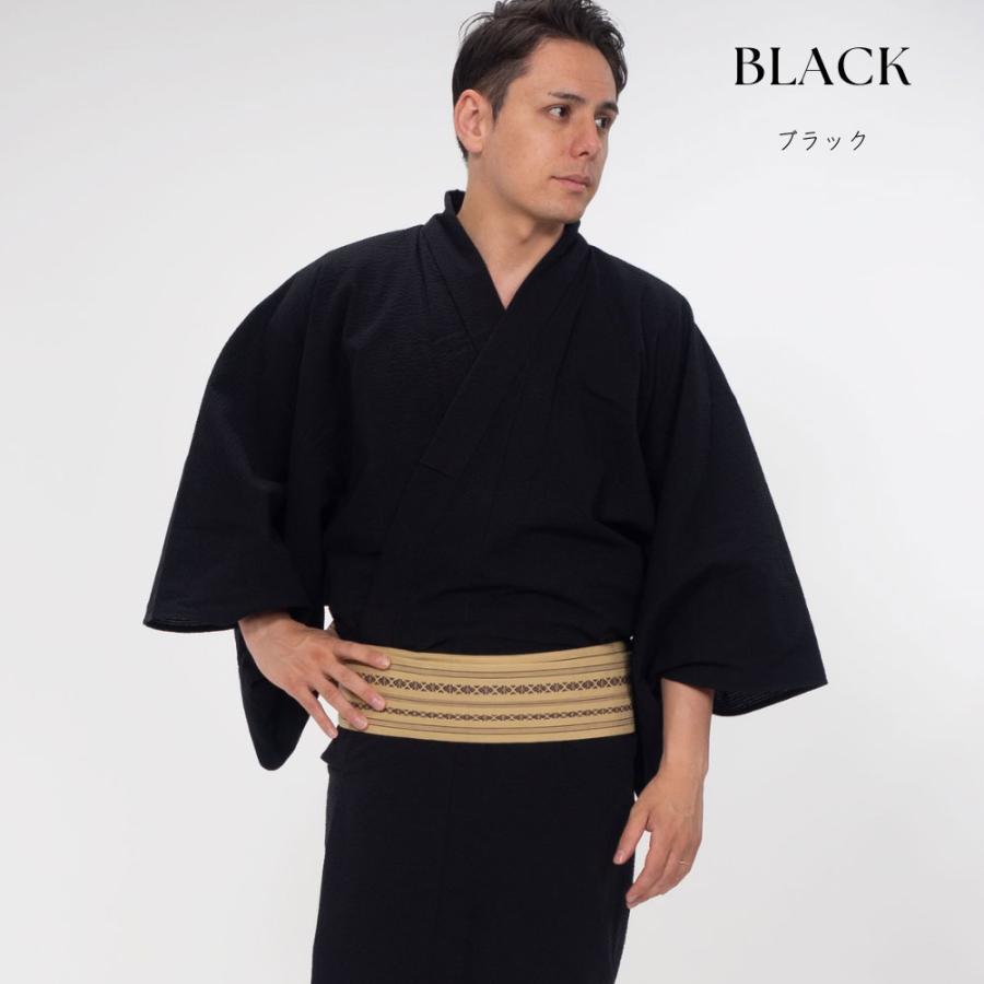 男浴衣セット/涼しいサッカー生地/日本製高級生地/浴衣+帯+下駄+