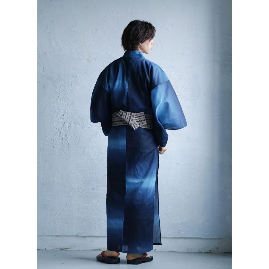 男浴衣セット【浴衣+帯+下駄+腰紐】Ummm.グラデーションBLUE・お仕立て