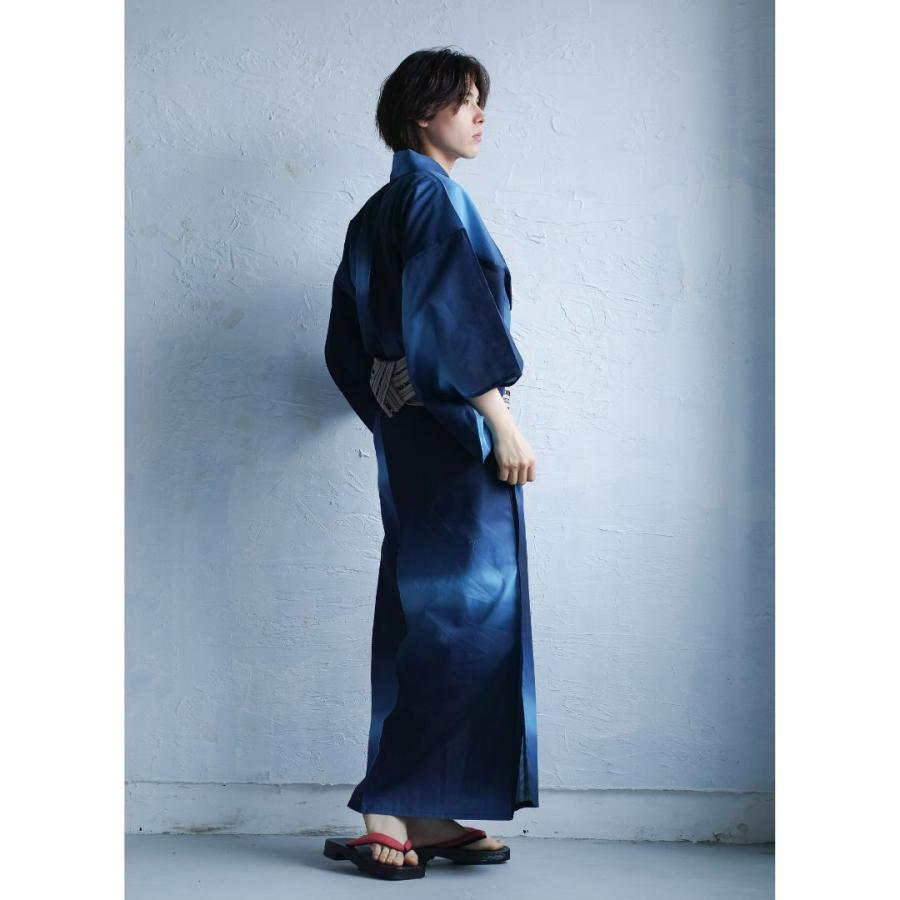 男浴衣セット【浴衣+帯+下駄+腰紐】Ummm.グラデーションBLUE・お仕立て
