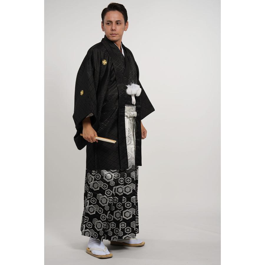 対応身長160cm-170cm】男性用レンタル紋付き袴フルセット 紋付きフル