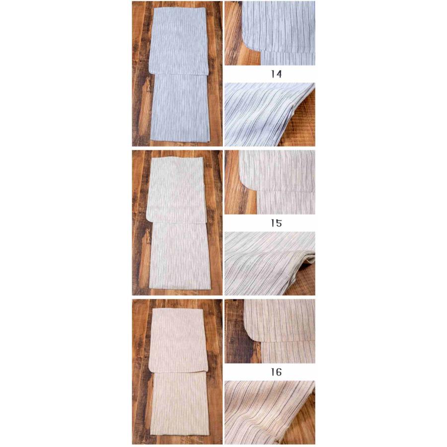 新品女物「日本の夏」日本製綿麻100%工芸大小絣織、灰味白地高級ゆかた反物② y-022-08.jpg