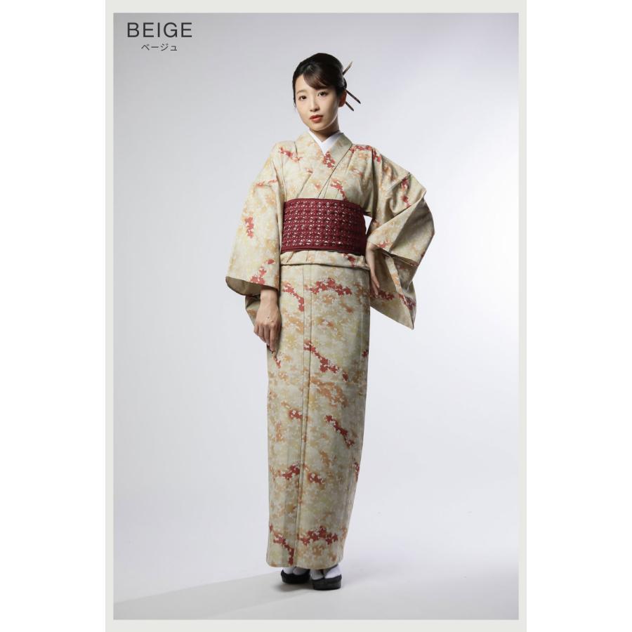 高級お仕立て上がり着物単品【Shangri-la】紅葉MAPLE レディース 単衣