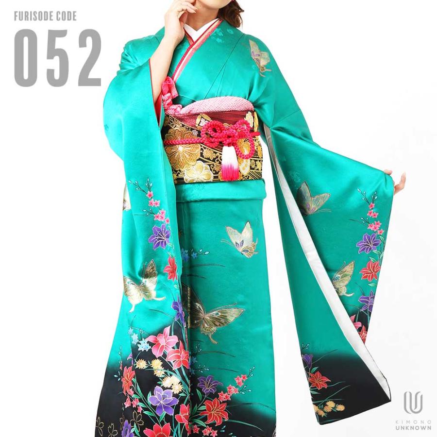 振袖 身長155-170cm 緑 黄緑　ピンク　正絹 振袖 咲く、菊‐黄緑‐（ご予約受注品） | 振袖 | やまと