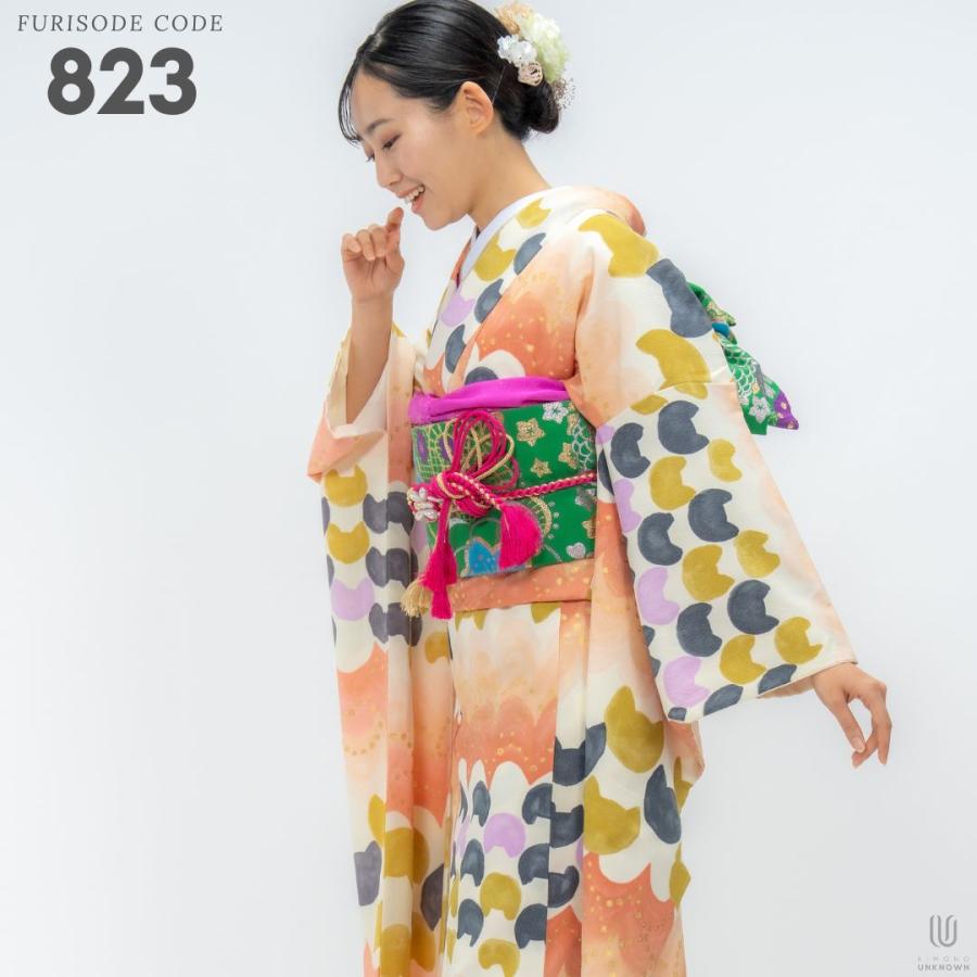 対応身長152-167cm】成人式レンタル振袖フルセット-823 クール系
