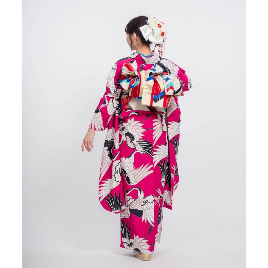 対応身長150cm〜165cm】成人式レンタル振袖フルセット-916 レトロ