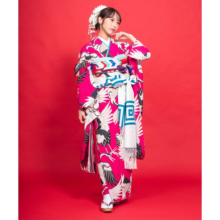 対応身長150cm〜165cm】成人式レンタル振袖フルセット-916 レトロ