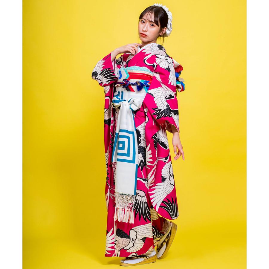 対応身長150cm〜165cm】成人式レンタル振袖フルセット-916 レトロ