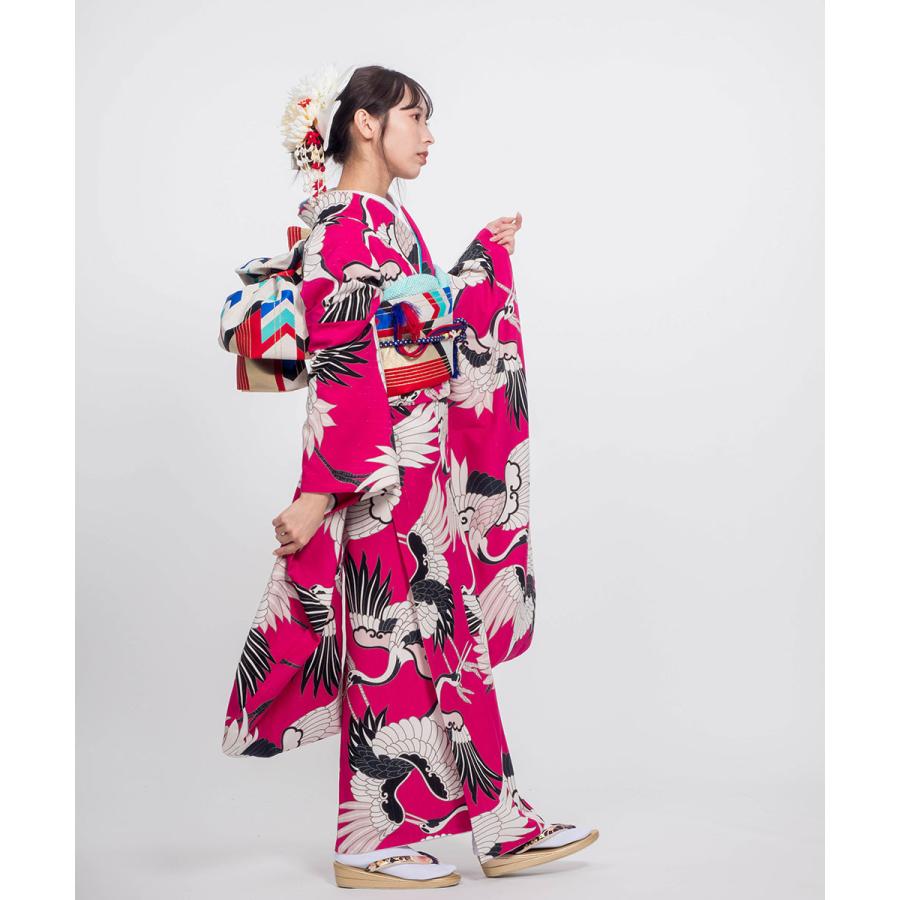 対応身長150cm〜165cm】成人式レンタル振袖フルセット-916 レトロ