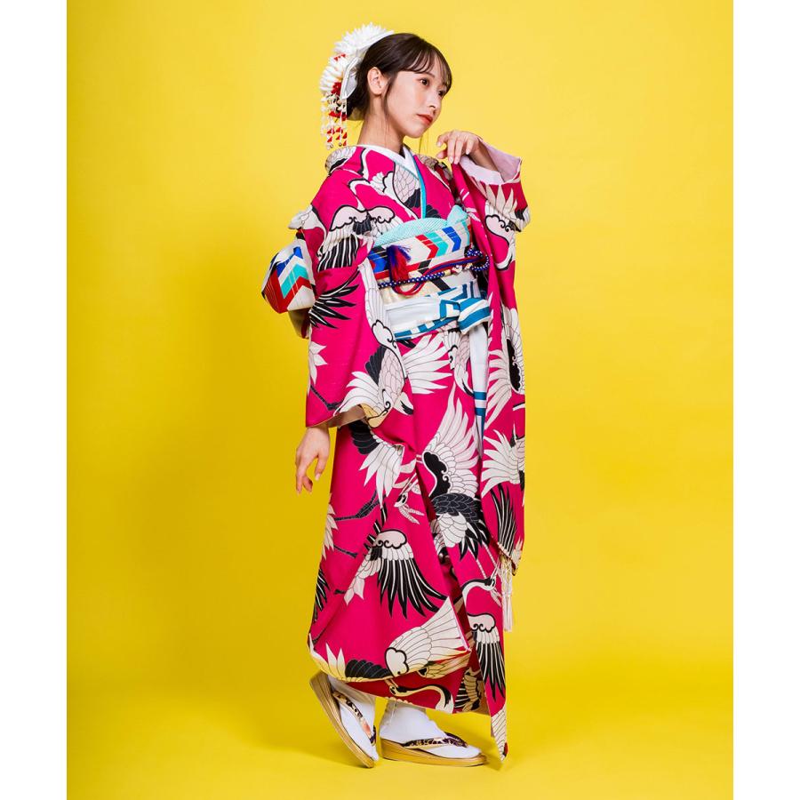 対応身長150cm〜165cm】成人式レンタル振袖フルセット-916 レトロ