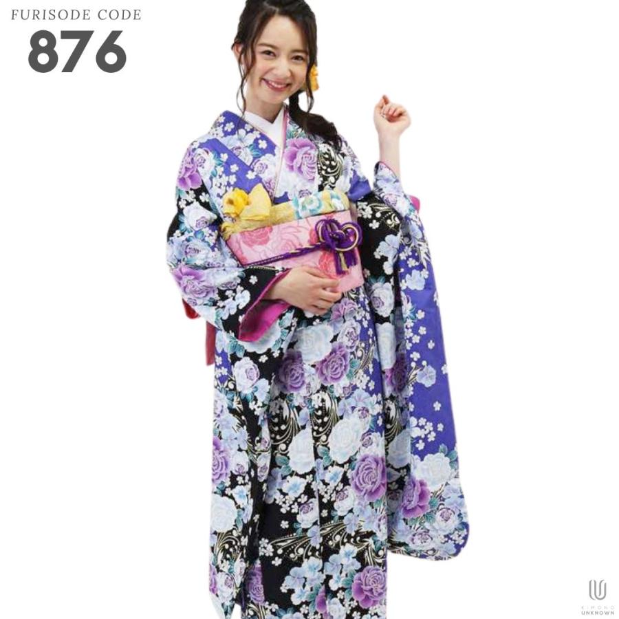 振袖 身長150-165cm 水色可愛らしい花々正絹