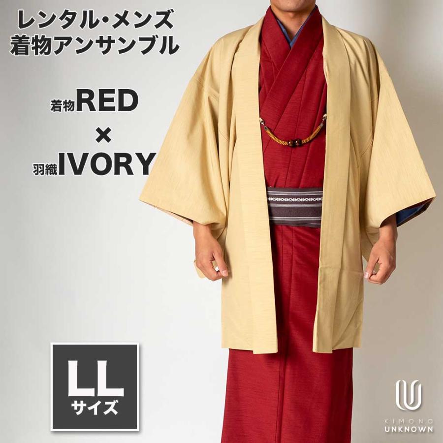 レンタル】メンズ着物アンサンブル【対応身長175cm〜185cm】【 LL