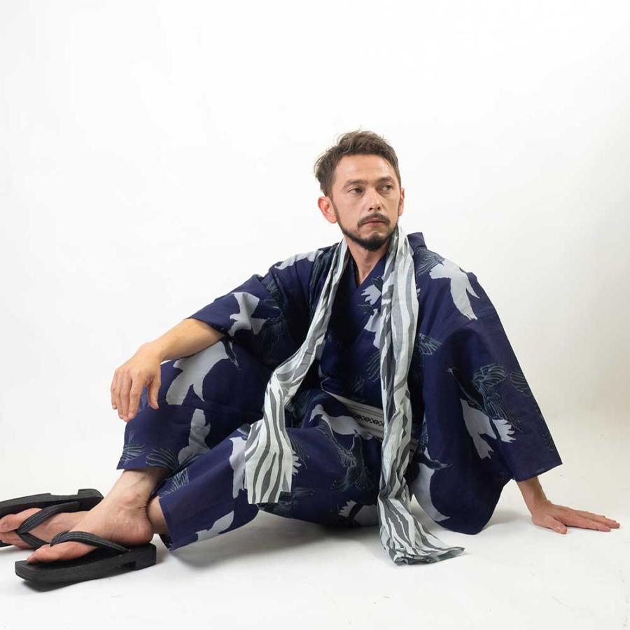 浴衣 メンズ/送料無料/浴衣+帯+下駄+腰紐/高級綿麻[Ummm.重ね八 浴衣 メンズ/送料無料/浴衣+帯+下駄+腰紐/高級綿麻[Ummm.重ね八