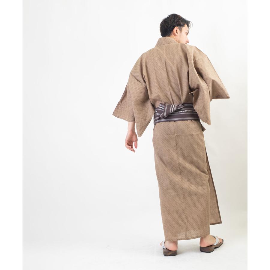男浴衣セット/浴衣+帯+下駄+腰紐/IKS小絣メンズ浴衣/お仕立て上がり